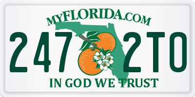 FL license plate 2472TO