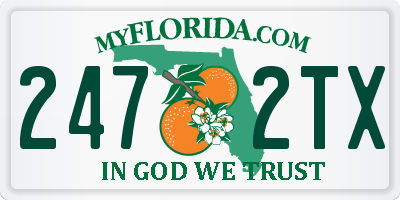 FL license plate 2472TX