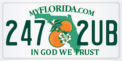 FL license plate 2472UB