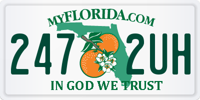 FL license plate 2472UH