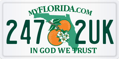 FL license plate 2472UK