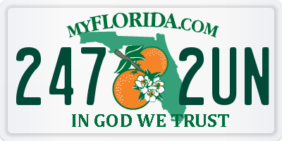 FL license plate 2472UN