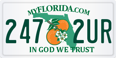 FL license plate 2472UR