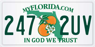 FL license plate 2472UV