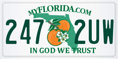 FL license plate 2472UW