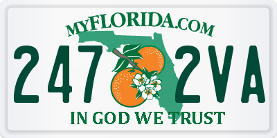 FL license plate 2472VA