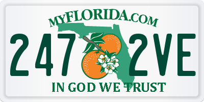 FL license plate 2472VE