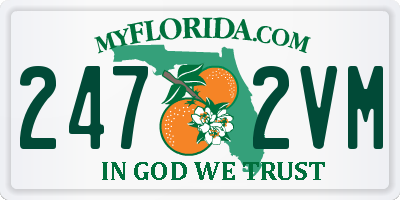 FL license plate 2472VM
