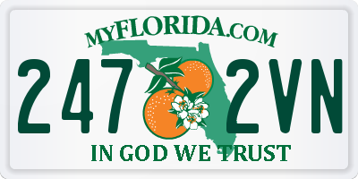 FL license plate 2472VN