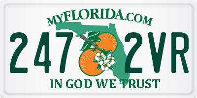 FL license plate 2472VR