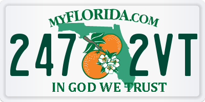 FL license plate 2472VT