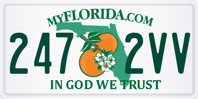 FL license plate 2472VV