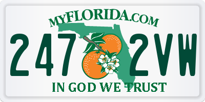 FL license plate 2472VW