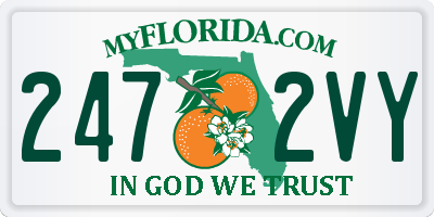 FL license plate 2472VY