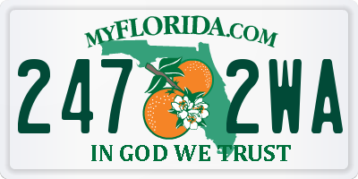 FL license plate 2472WA