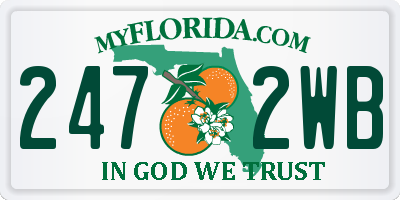 FL license plate 2472WB