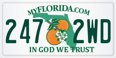 FL license plate 2472WD