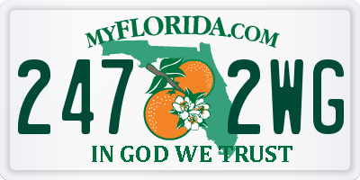 FL license plate 2472WG