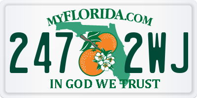 FL license plate 2472WJ