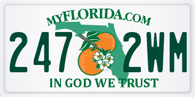FL license plate 2472WM