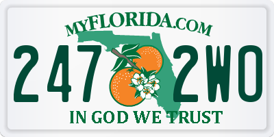 FL license plate 2472WO