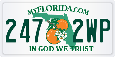 FL license plate 2472WP