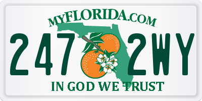 FL license plate 2472WY