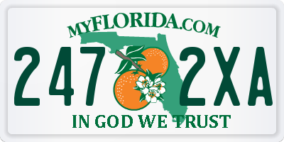 FL license plate 2472XA