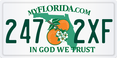 FL license plate 2472XF
