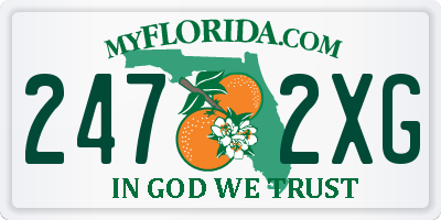 FL license plate 2472XG