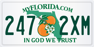 FL license plate 2472XM