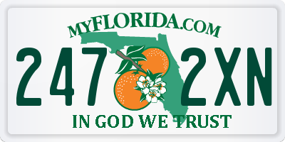 FL license plate 2472XN
