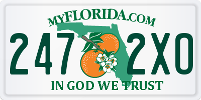 FL license plate 2472XO
