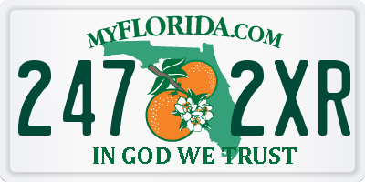 FL license plate 2472XR
