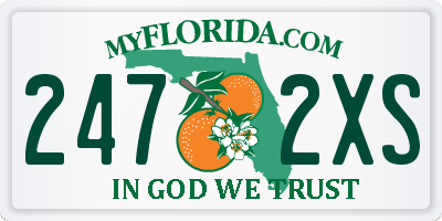 FL license plate 2472XS