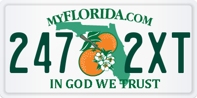 FL license plate 2472XT