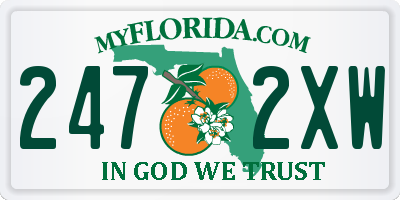 FL license plate 2472XW