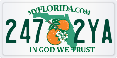 FL license plate 2472YA