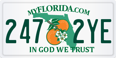 FL license plate 2472YE