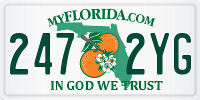 FL license plate 2472YG