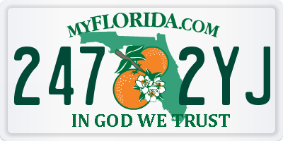 FL license plate 2472YJ