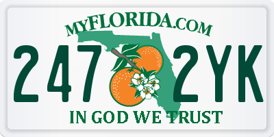 FL license plate 2472YK