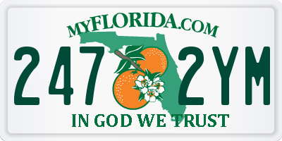 FL license plate 2472YM