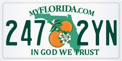 FL license plate 2472YN