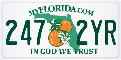 FL license plate 2472YR