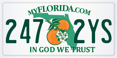 FL license plate 2472YS