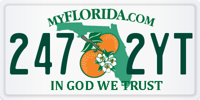 FL license plate 2472YT
