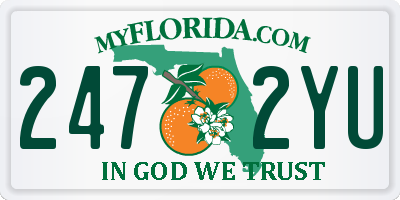 FL license plate 2472YU