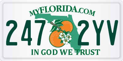 FL license plate 2472YV