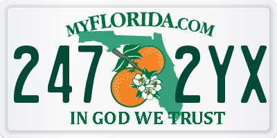 FL license plate 2472YX